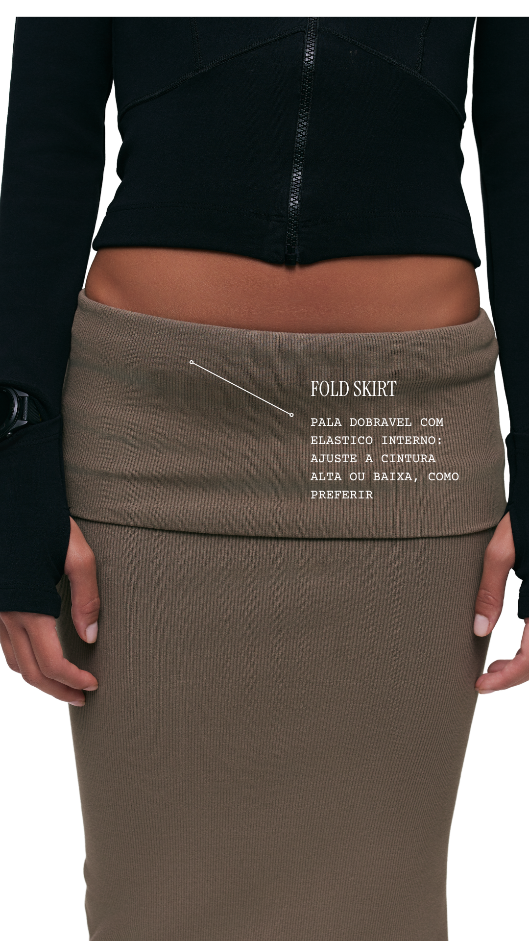 Fold Skirt Taupe Green