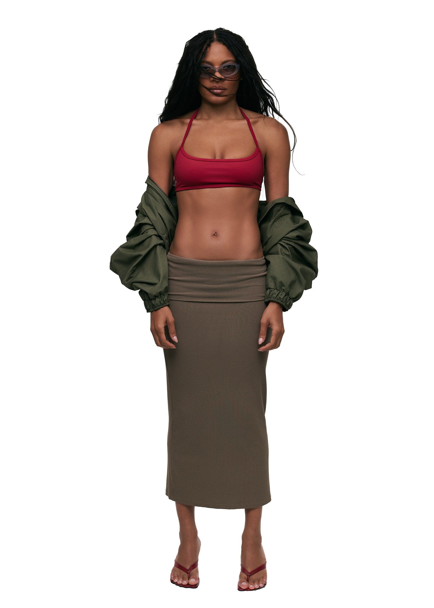 Fold Skirt Taupe Green - foto 1