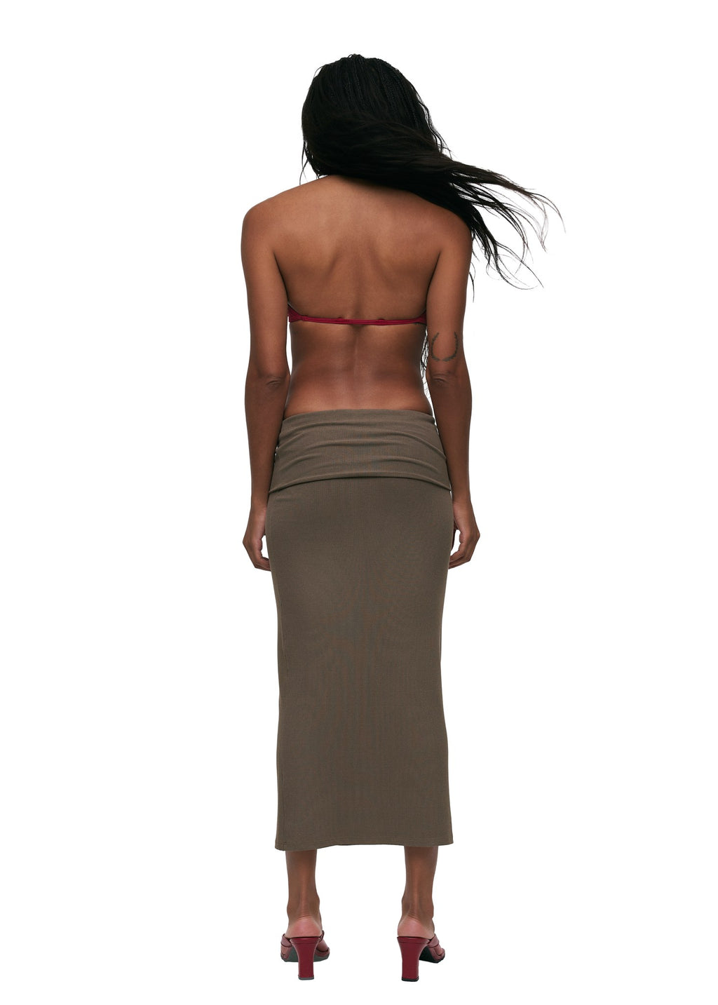 Fold Skirt Taupe Green - foto 2